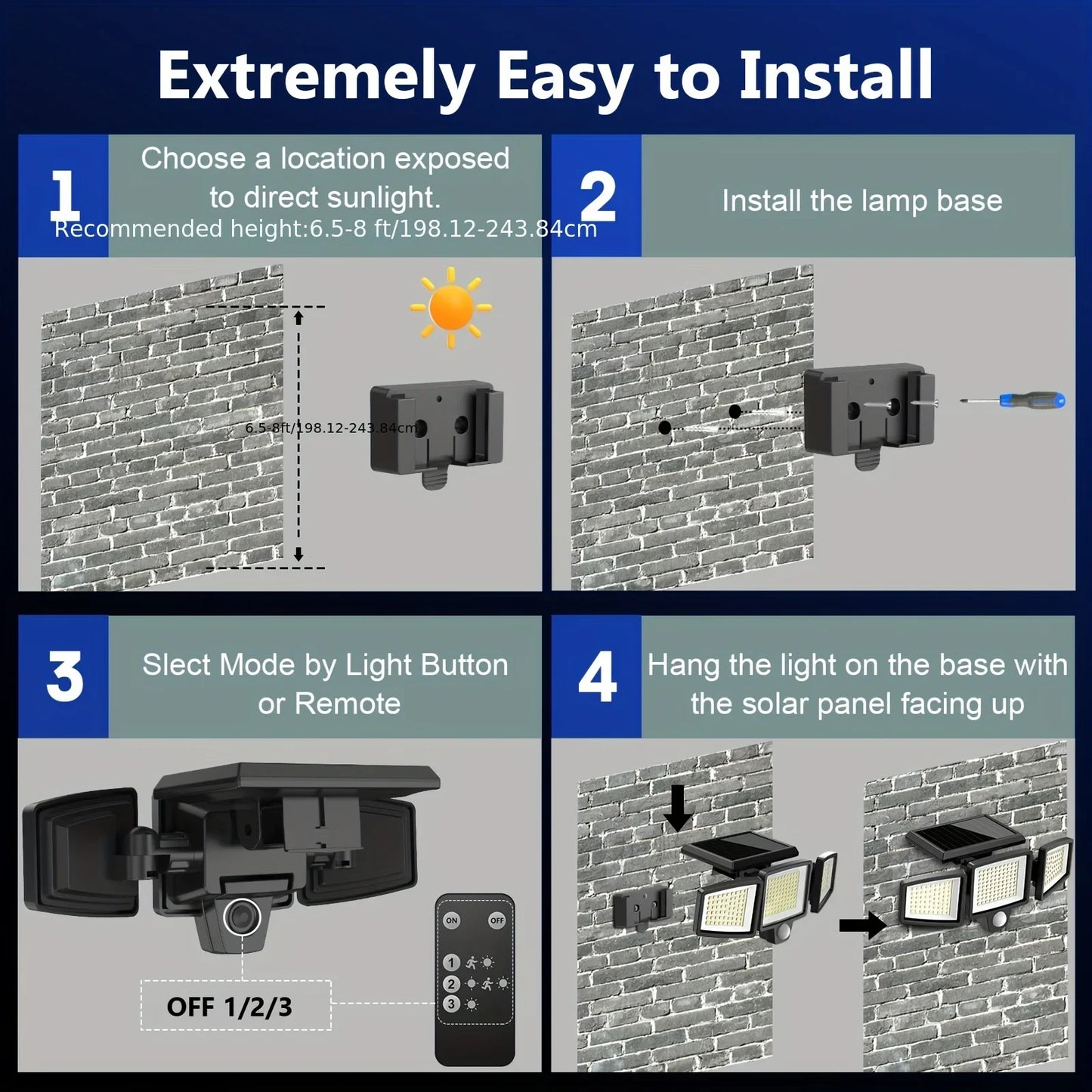 SZRSTH 5-Pack Outdoor Solar Motion Sensor Security Lights