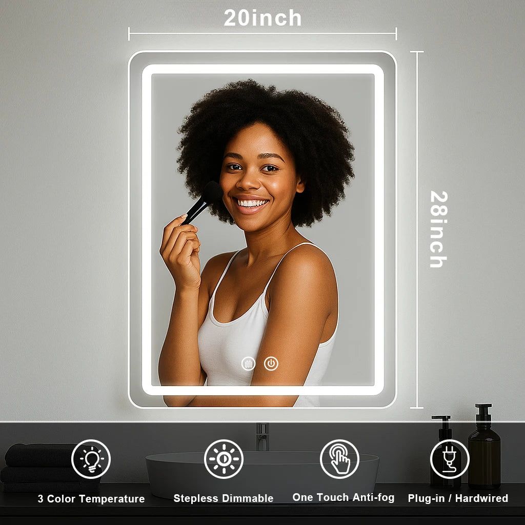 MYGIIVOVO LED Bathroom Mirror With Backlit Fogless Demister