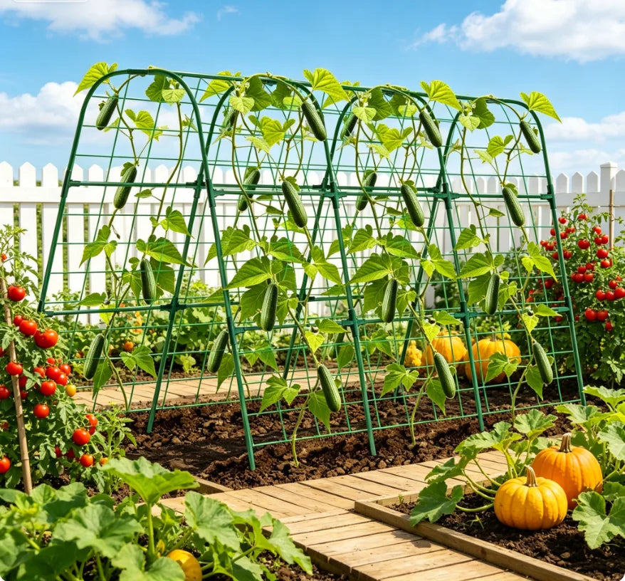 HiMiss Heavy Duty Metal Garden Arch Trellis For Climbing Plants