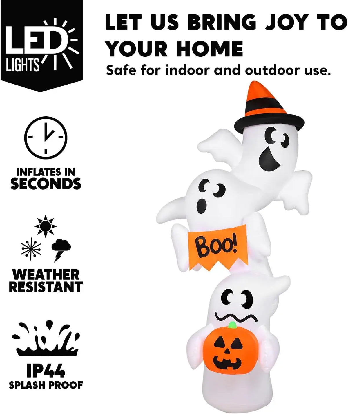 Joyfy Halloween Inflatable Ghost Outdoor Decoration With LED Lights