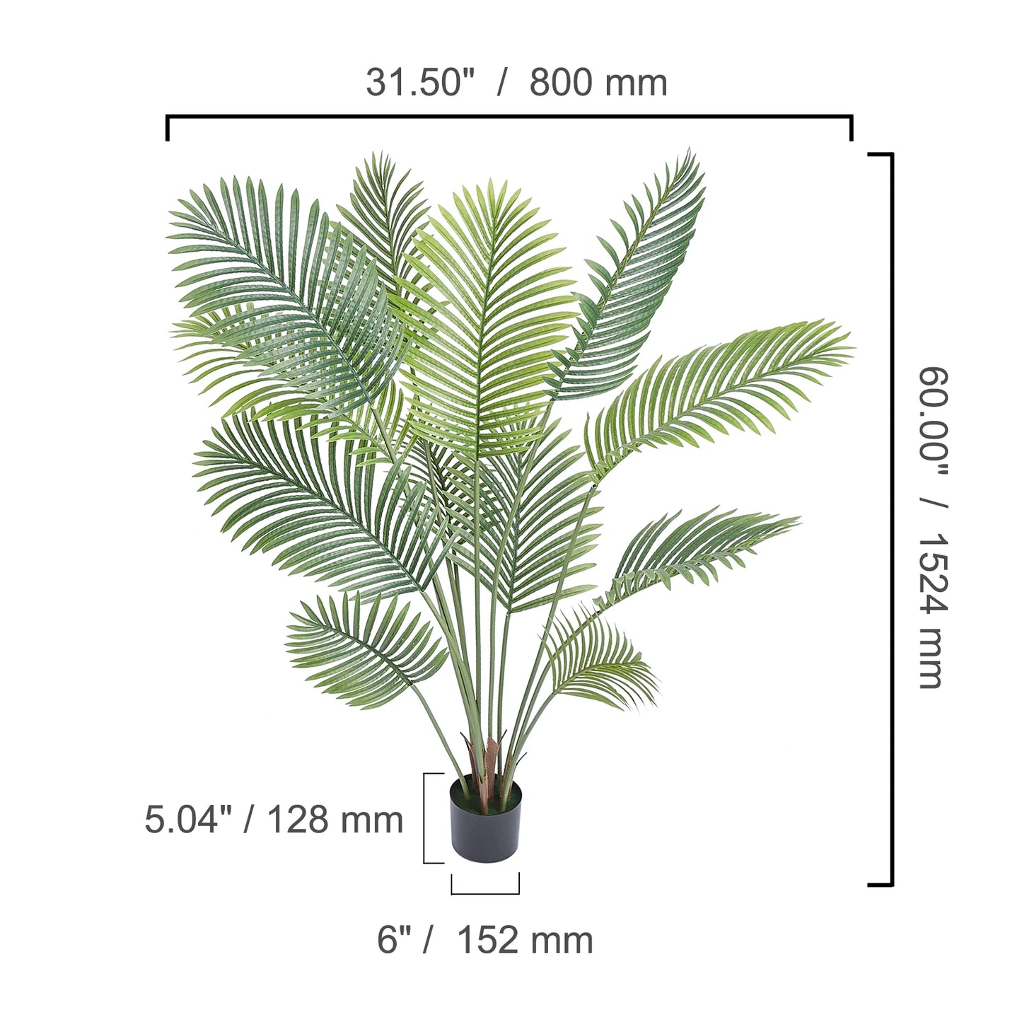 Outdoor Artificial Palm Tree Faux Plant With Anti Tip