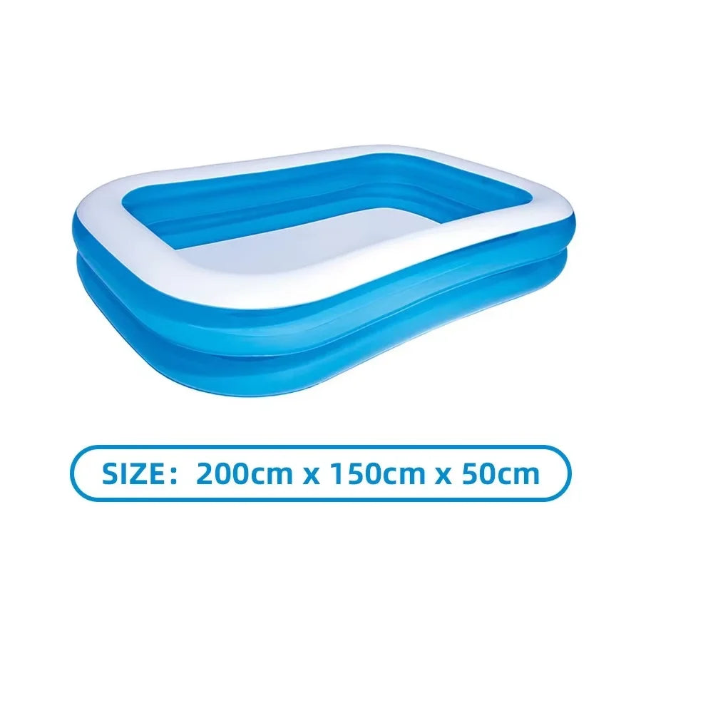 Inflatable Family Pool For Backyard And Outdoor Fun