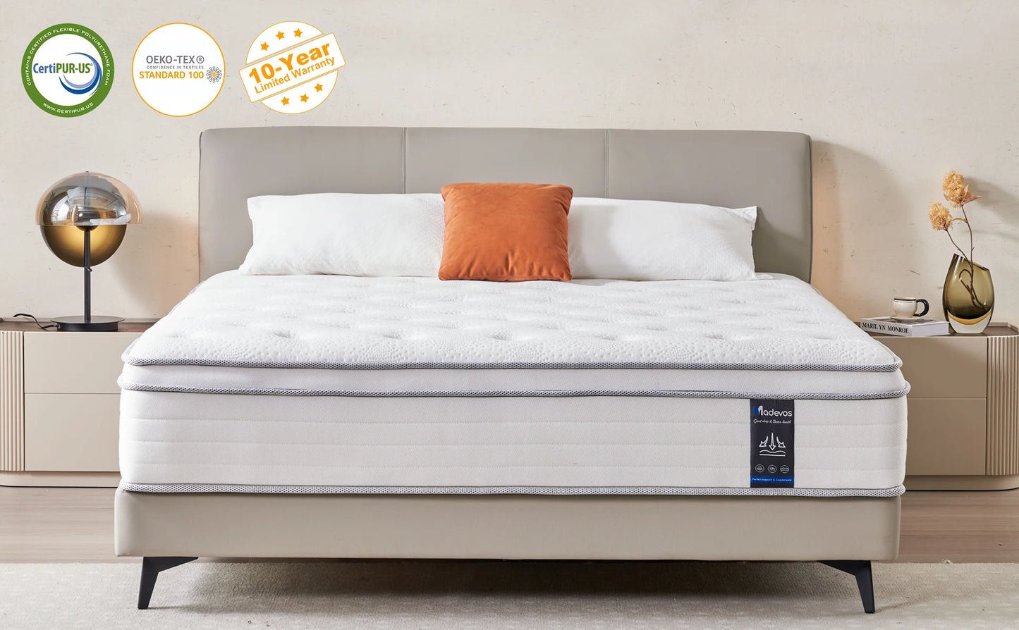 Madevos Hybrid Mattress In Box With Medium Firm Pocket Springs