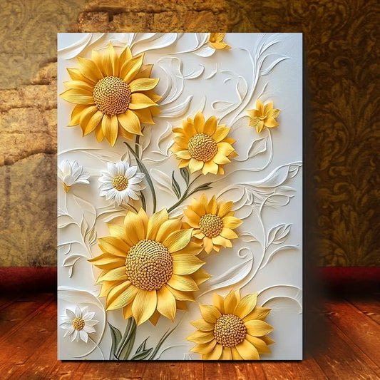 Sunflower Canvas Art With Wood Frame