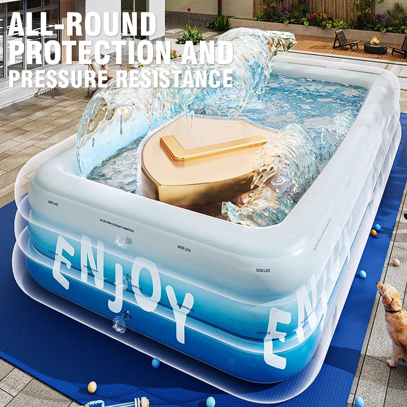 Inflatable Pool For Family Use 3 Layer Indoor Outdoor