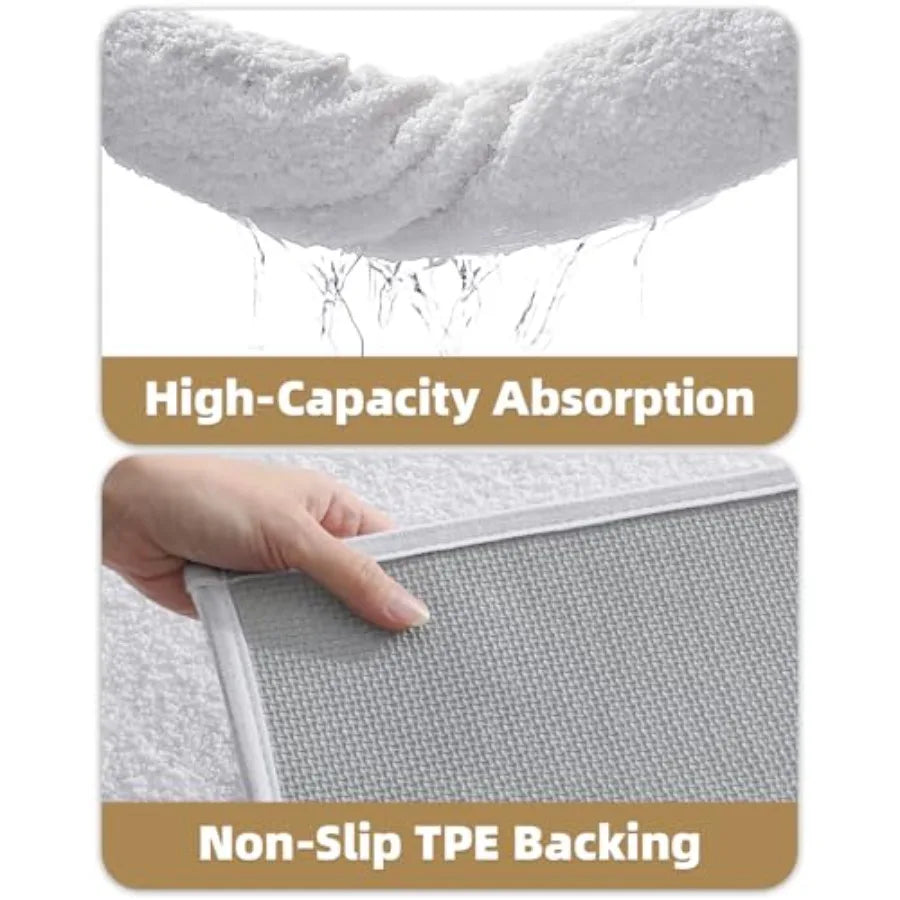 Ultra Soft Non Slip Absorbent Washable Microfiber Bathroom Rug Mat