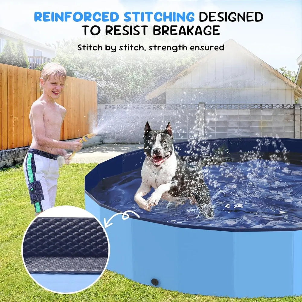 Foldable Dog Pool for Large Dogs Heavy Duty Non Slip Indoor Outdoor