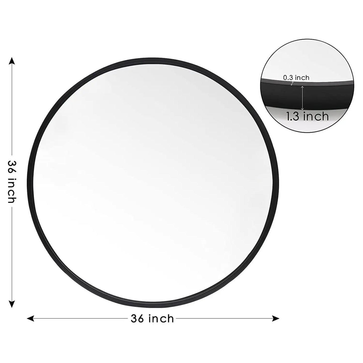 Round Metal Wall Mirror for Entryway and Living Spaces