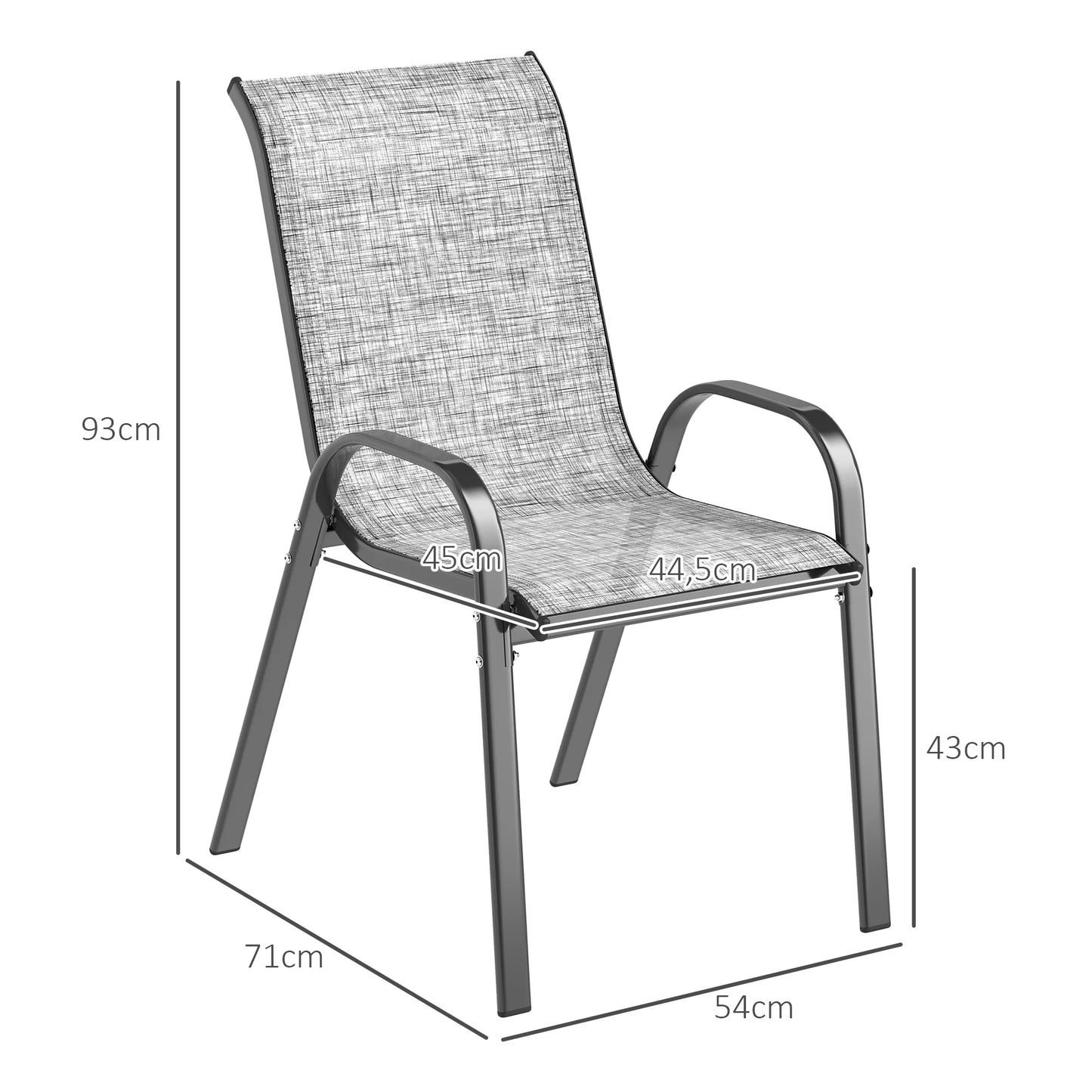 Stackable Patio Dining Chairs Set For Outdoor Dining