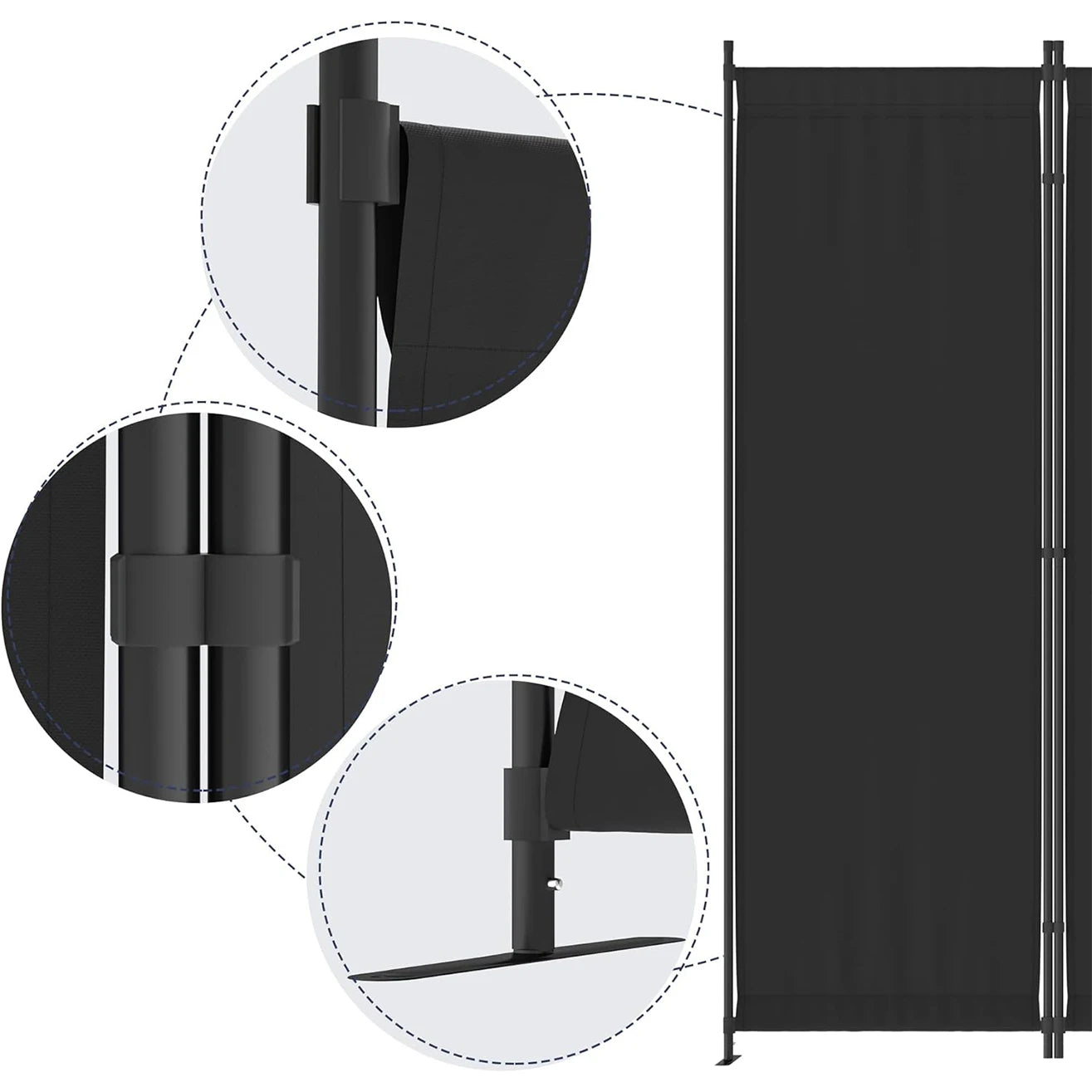 Room Divider, Folding Privacy Screens, 4 Panel Room Partitions, 88" Foldable Wall Dividers, Portable Separating for Home Office