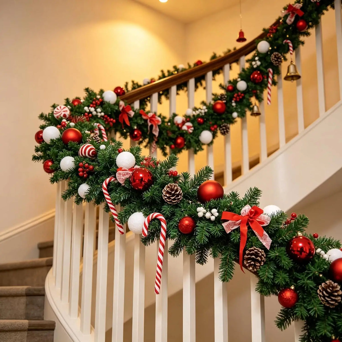 Artificial Christmas Garland With Pinecones And Berry Accents