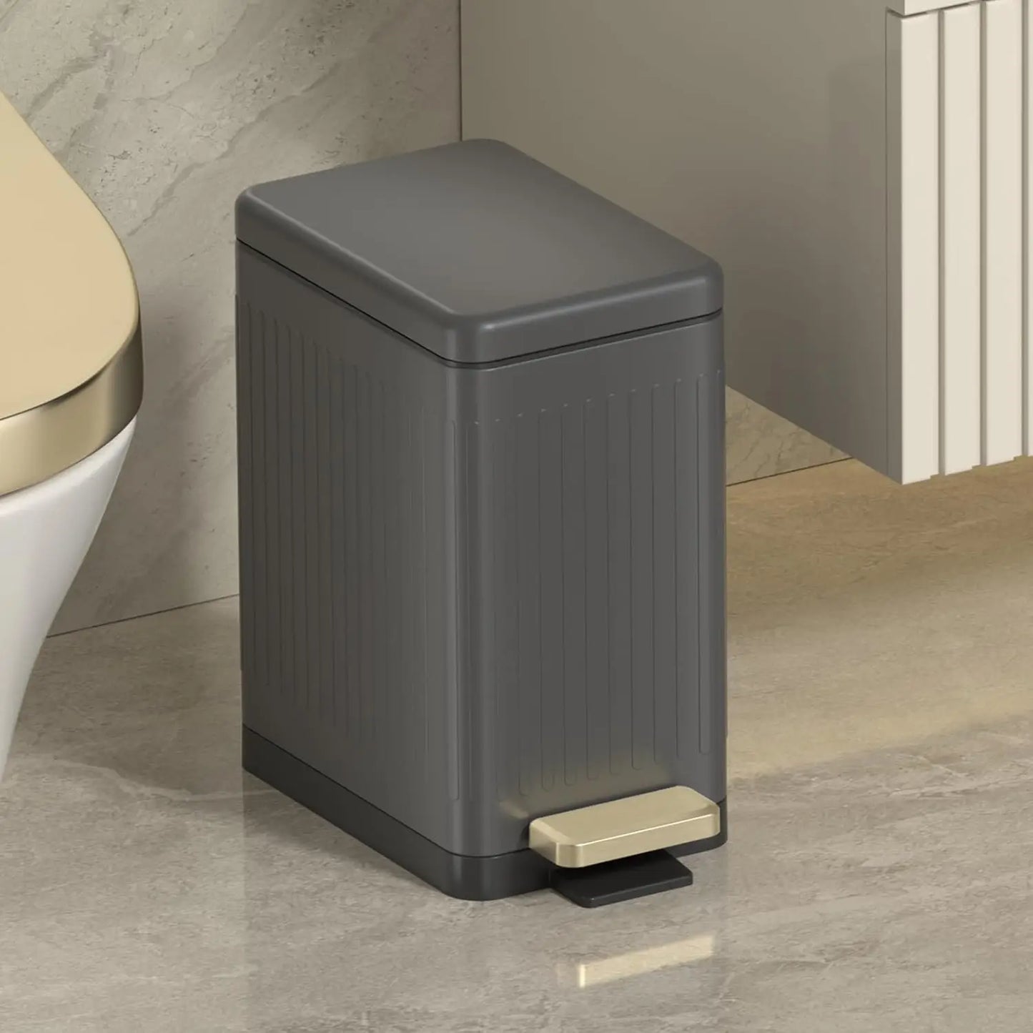 Stainless Steel Step Trash Can With Lid