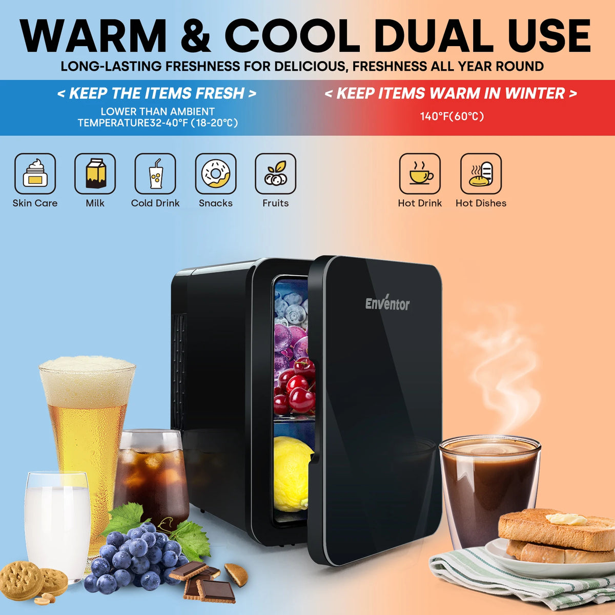 Mini Thermoelectric Refrigerator Car Cooler Warmer Portable Skincare Fridge