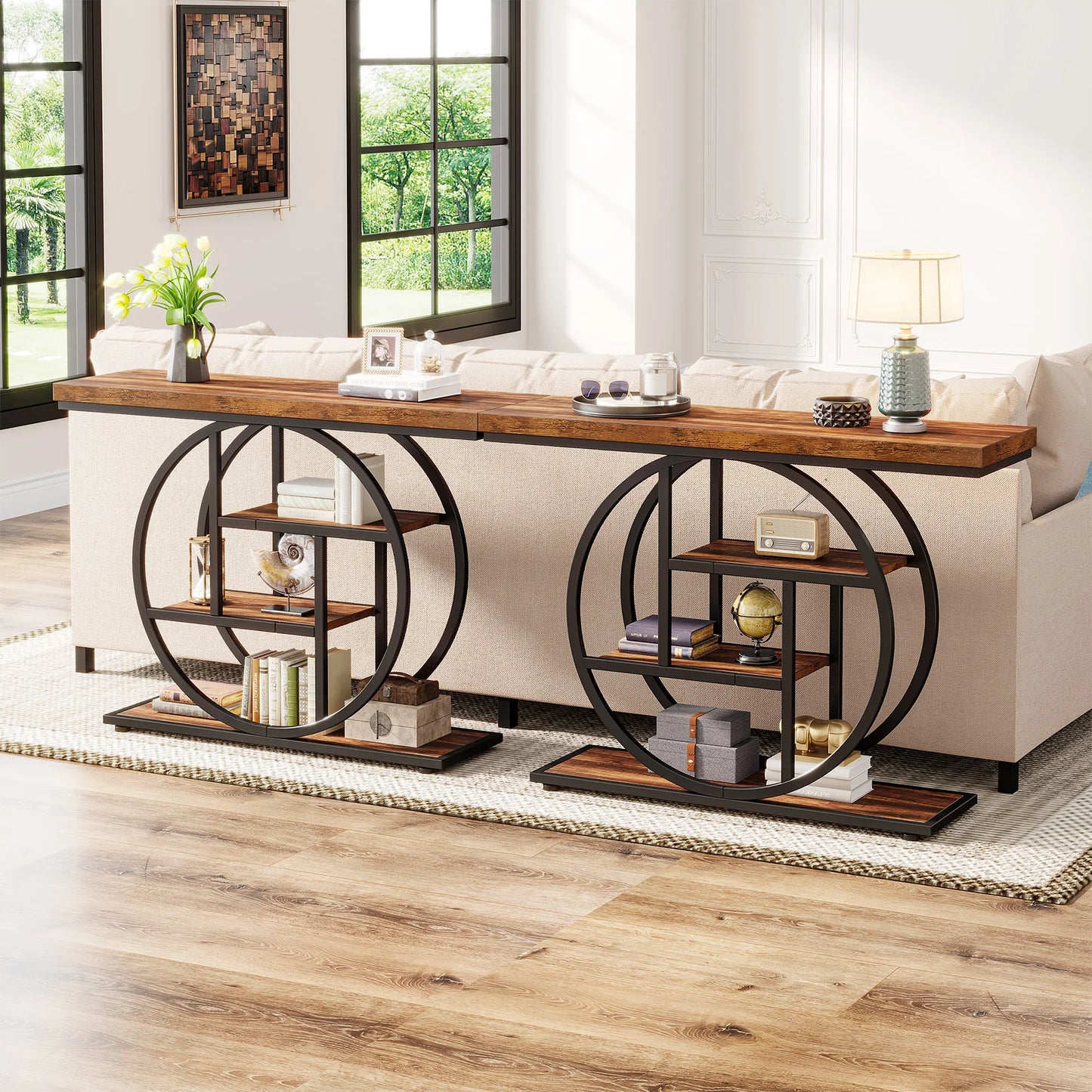 Tribesigns Four-Tier Industrial Console Table For Entryway
