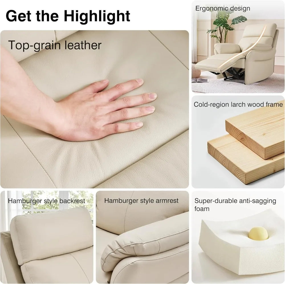 Premium Genuine Leather Recliner Chair In Lazy Boy Style