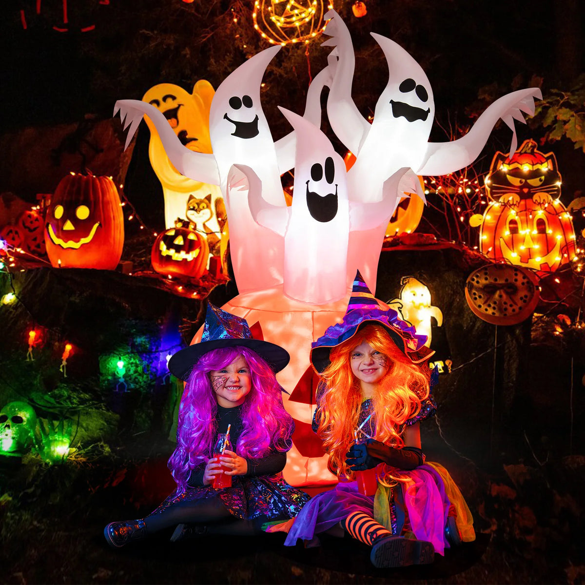 Lifezeal Halloween Outdoor Inflatable Yard Decoration With Led