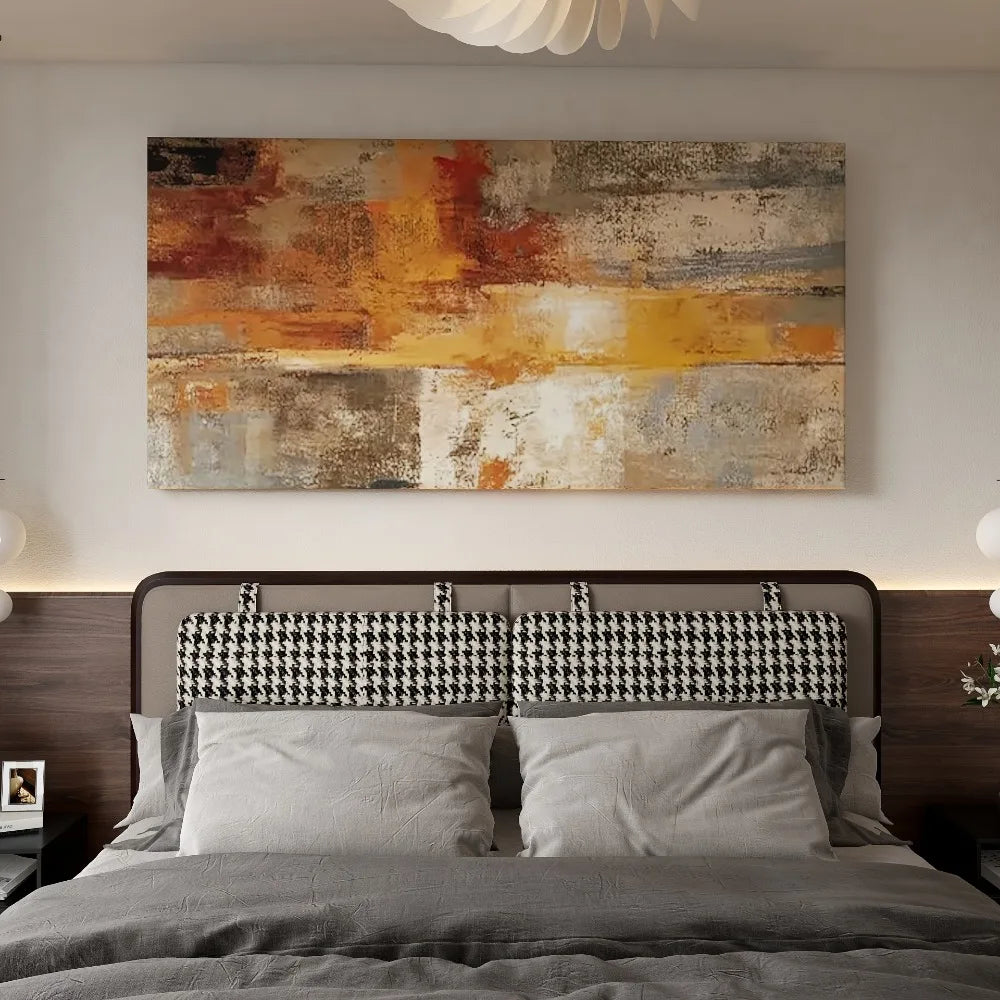 Modern Abstract Art Deco Canvas With Solid Wood Frame