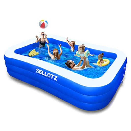 Inflatable Family Pool For Backyard Outdoor Use Oversized Adults