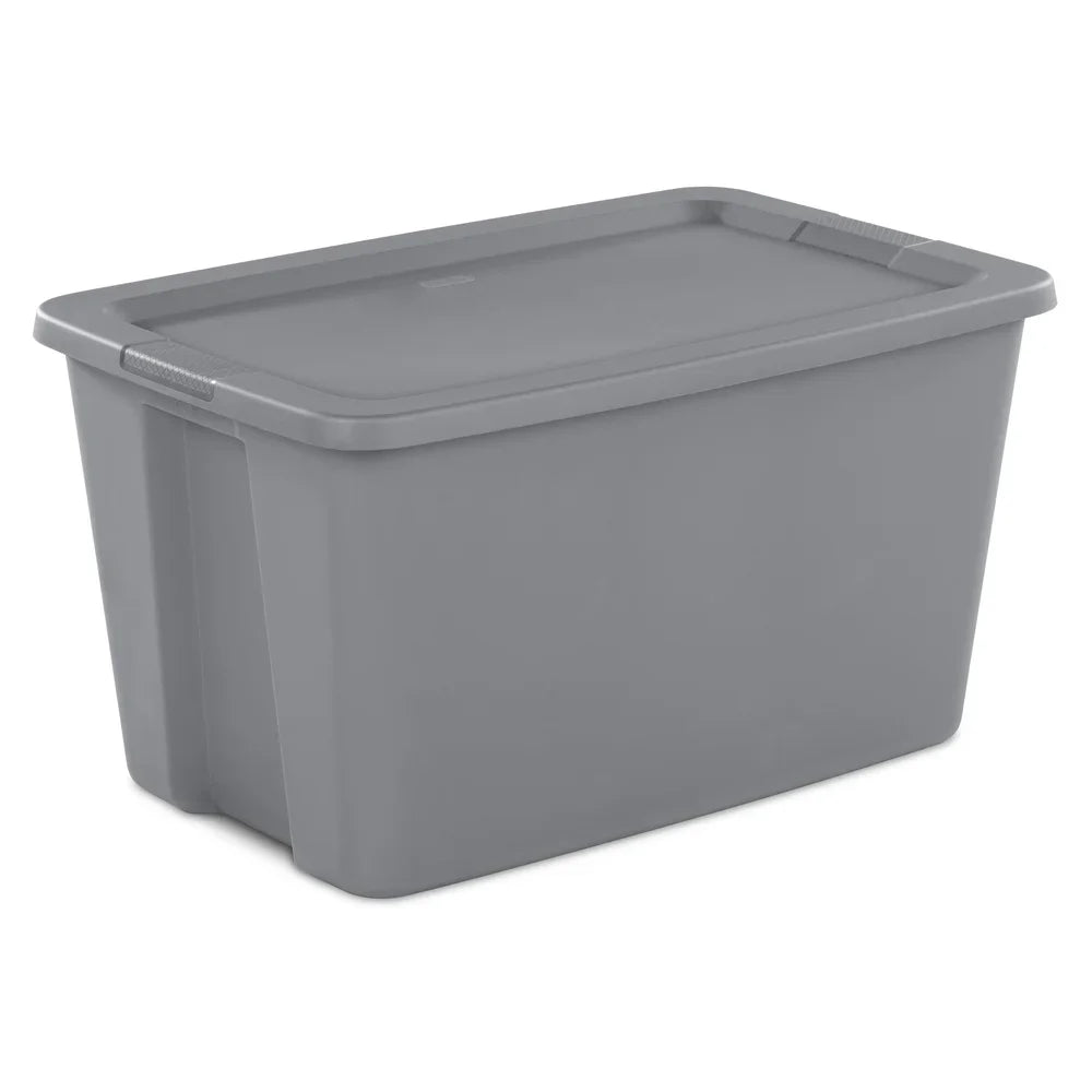 Stackable Storage Bin With Snap On Lid And Handles