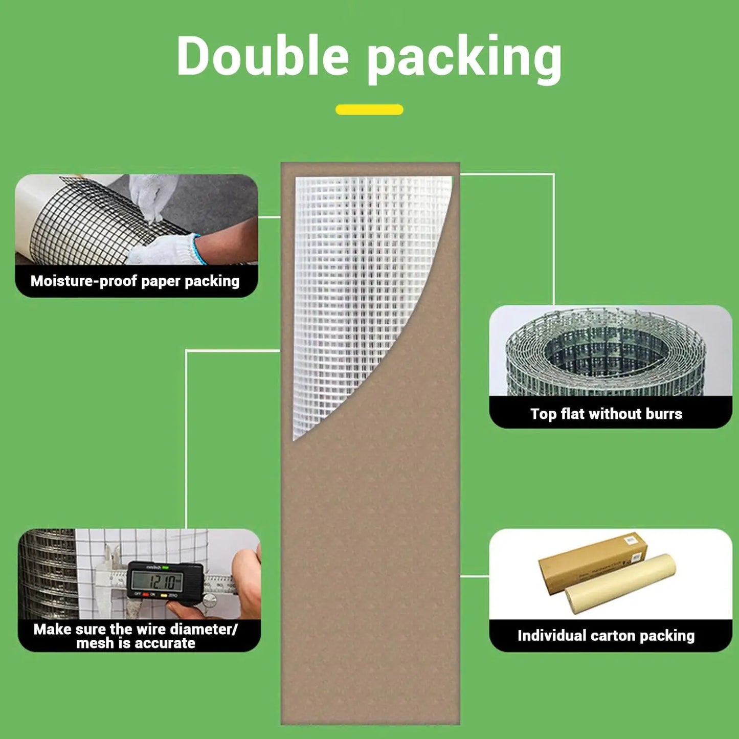 HiMISS Chicken Wire Mesh Roll Galvanized Steel Fence Netting