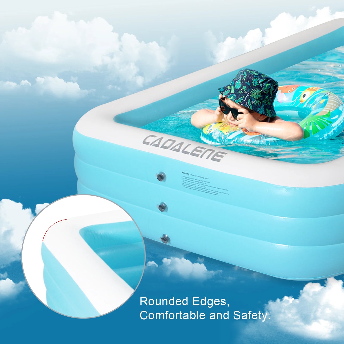 CADALENE Inflatable Pool For Kids And Adults Family Backyard