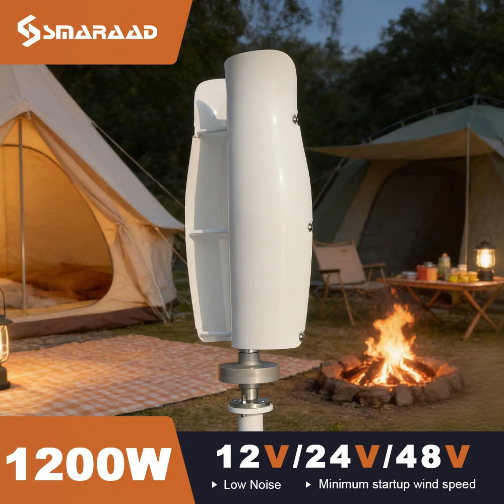 SMARAAD Silent Wind Turbine Generator 1200W 12-48V With Controller