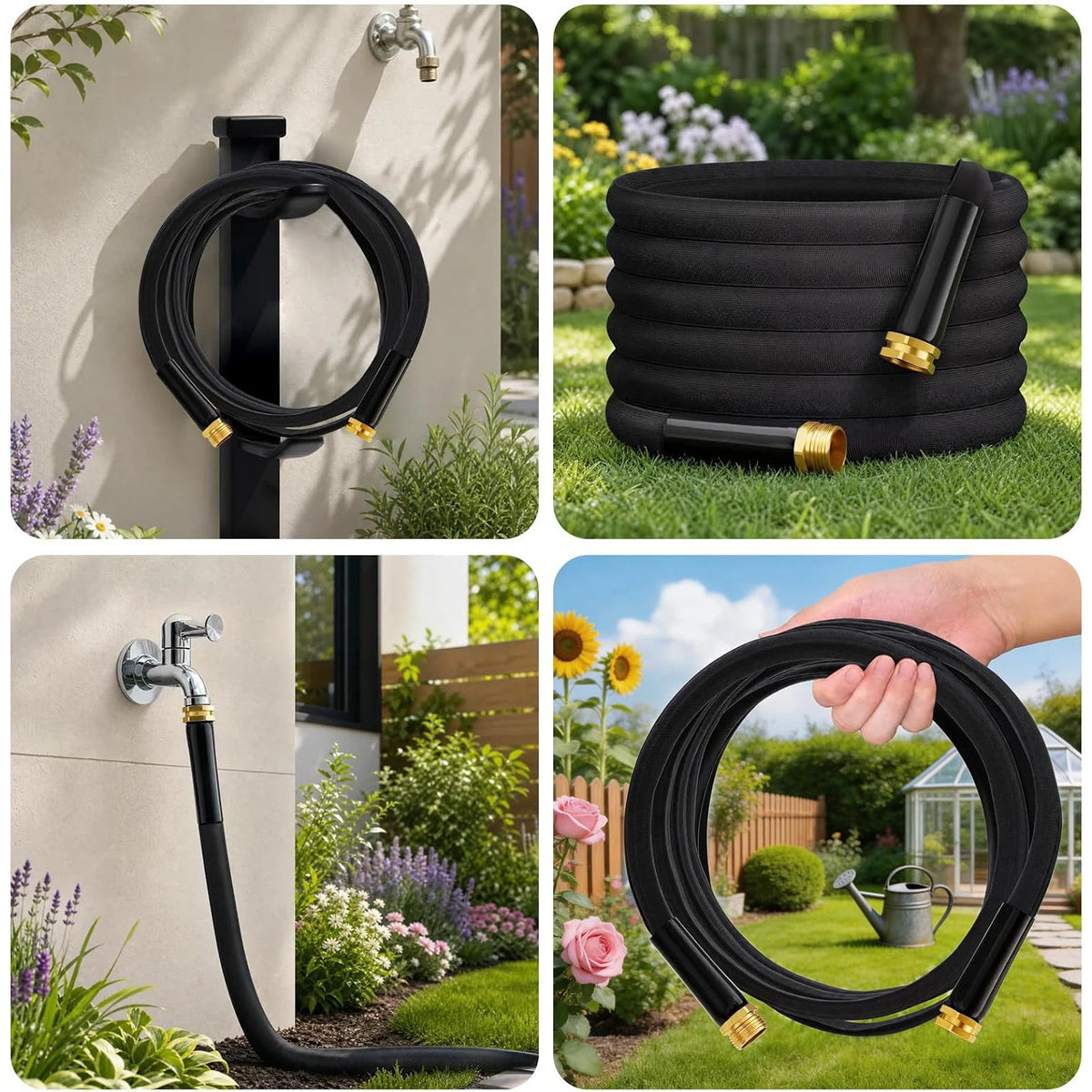 HiMiss Lightweight Fabric Covered Garden Hose For Outdoor Use
