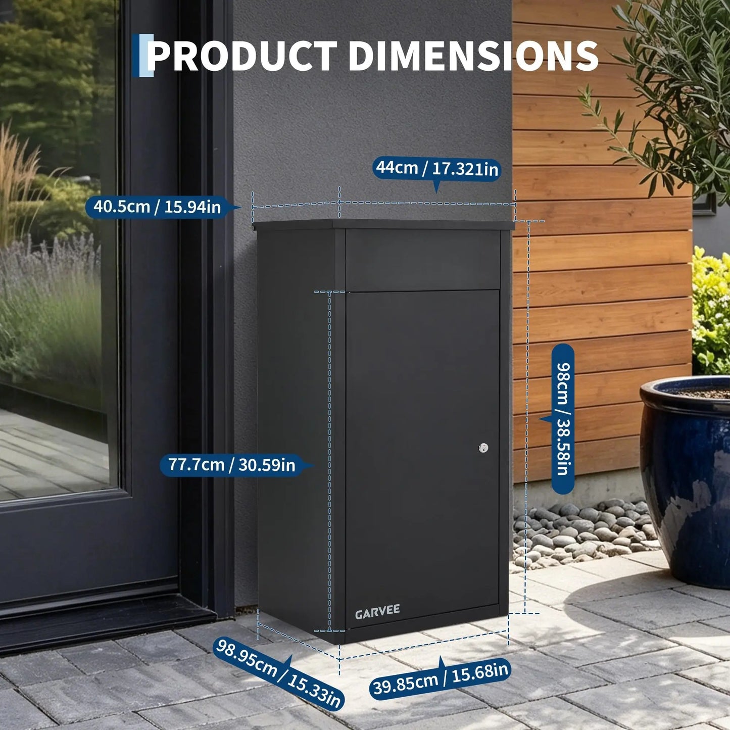 HiMISS Outdoor Parcel Delivery Box Galvanized Steel Lockable Drop Box Wall Mount