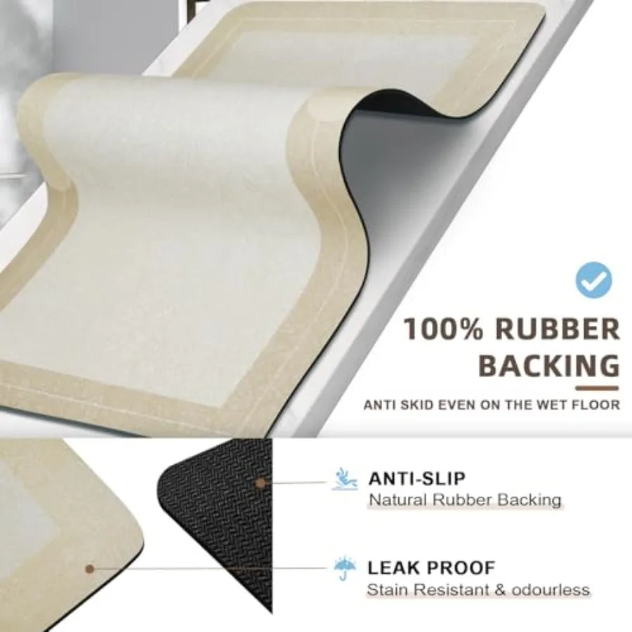 Diatomaceous Earth Bath Mat Quick Dry Non Slip Shower Mat