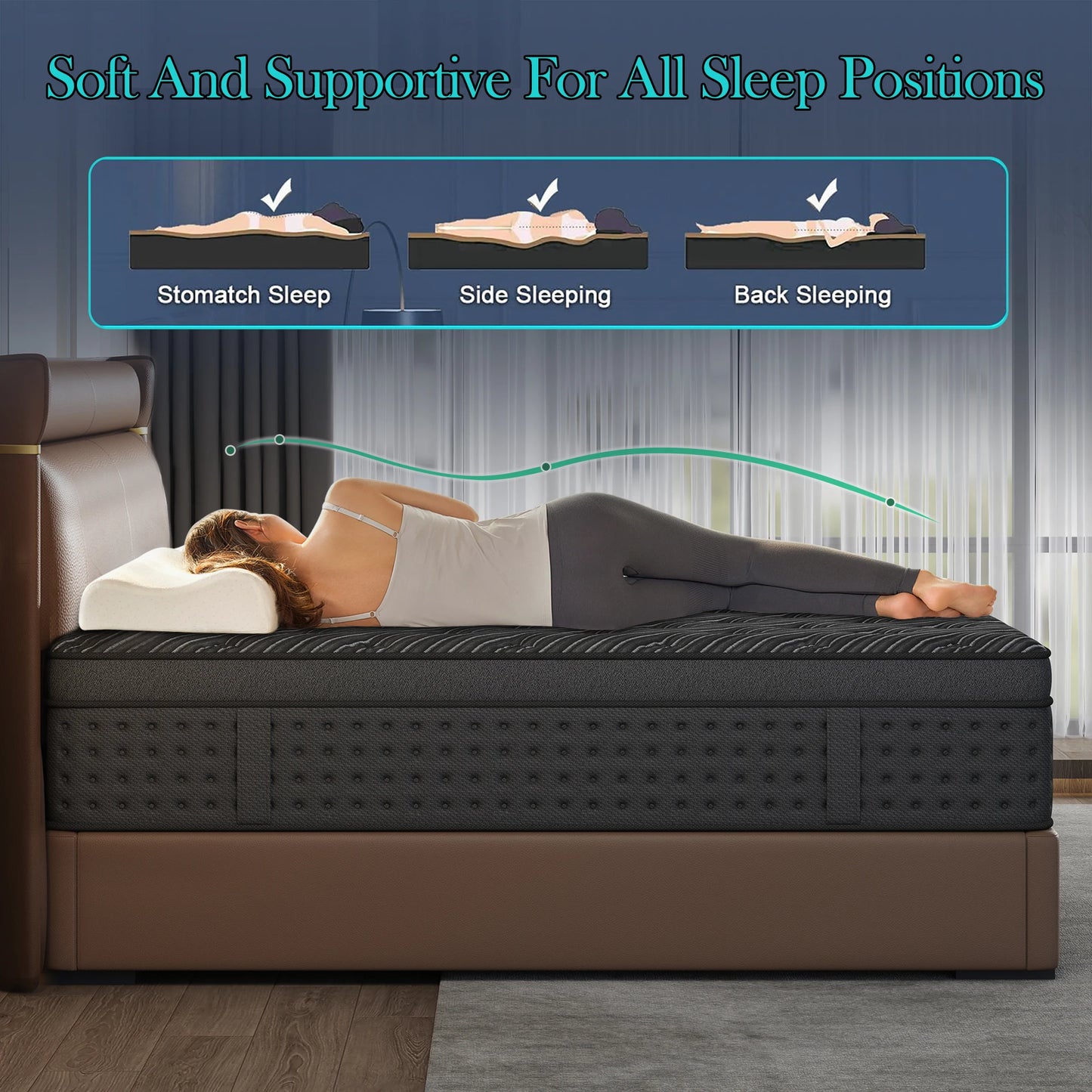 Layroad Memory Foam Hybrid Mattress With Pocket Springs