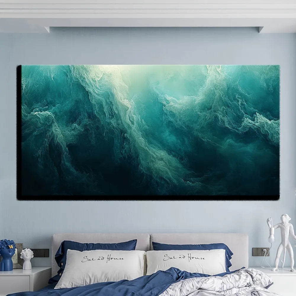 Green Texture Print Painting Modern Art Oil Interior Decoration