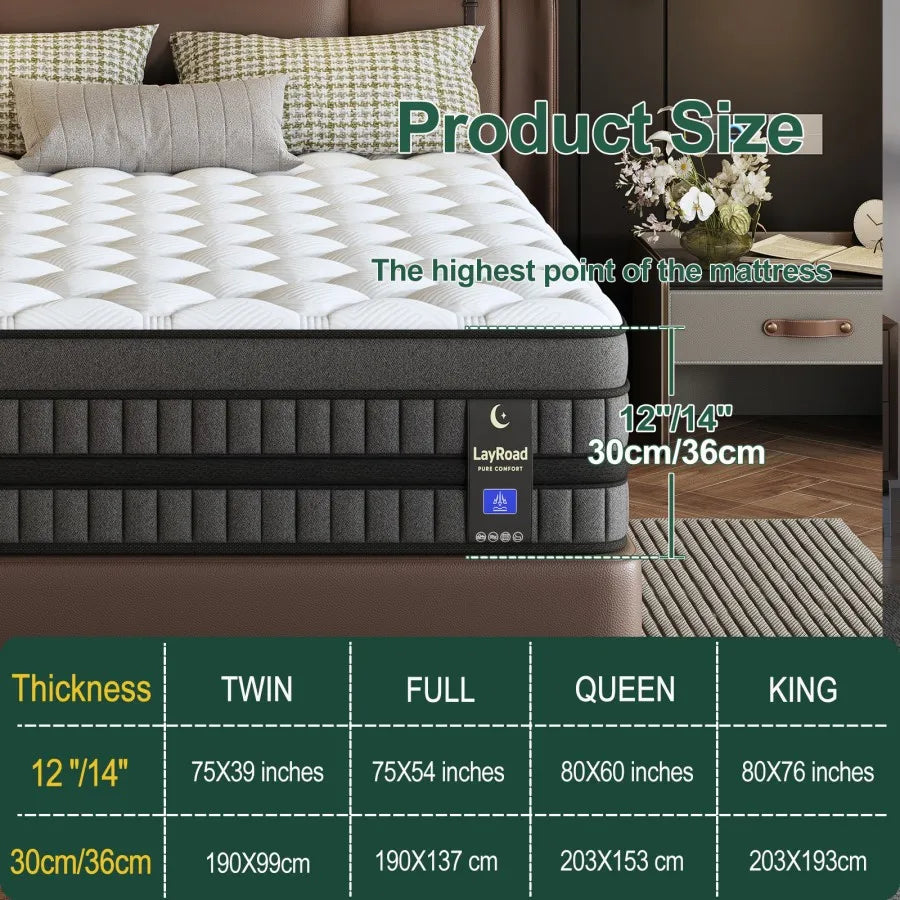 Hybrid Mattress With Gel Memory Foam And Pocketed Springs Boxed