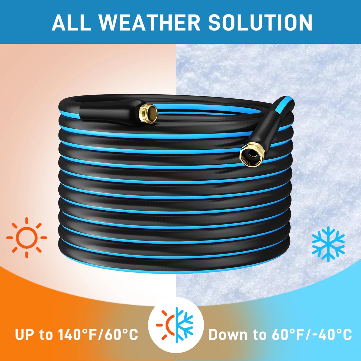GardenJoy PVC Garden Hose Heavy-Duty Durable Hose 25-100 ft Outdoor Water Hose 5/8 in Irrigation hose for garden irrigation pipe