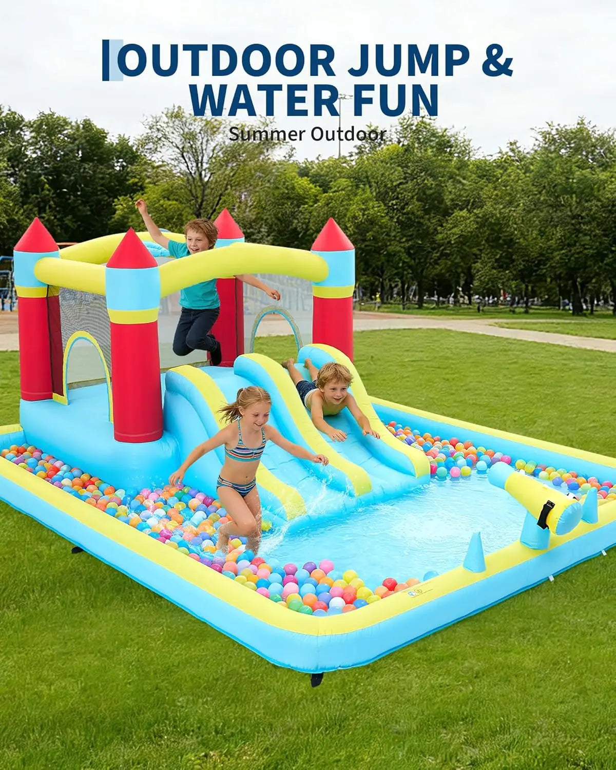 Inflatable Water Slide Bounce House 7 In 1 Backyard Fun