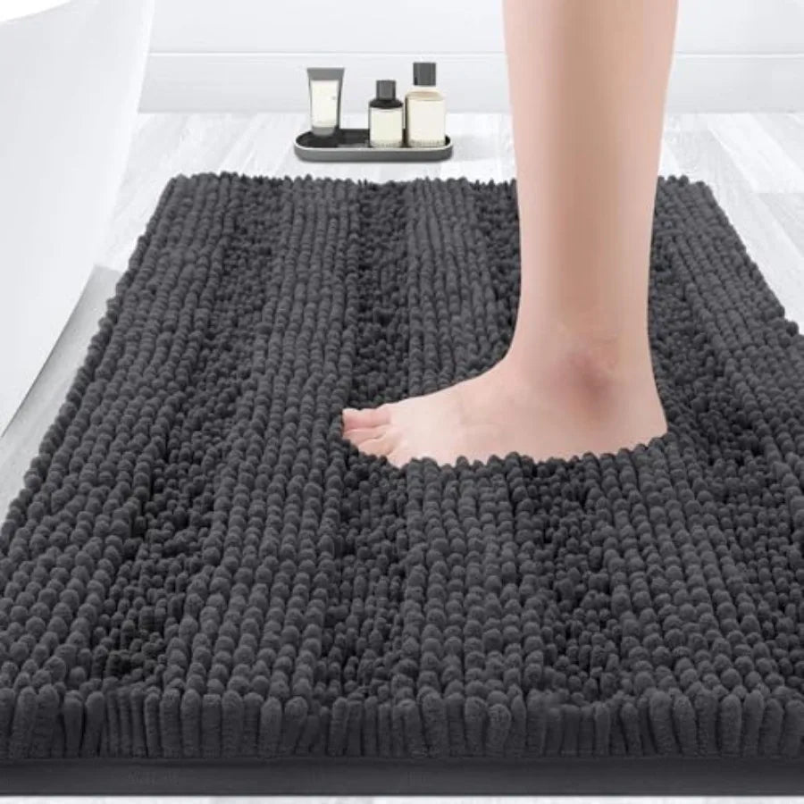 Soft Chenille Non Slip Absorbent Bathroom Rug Mat for Bath