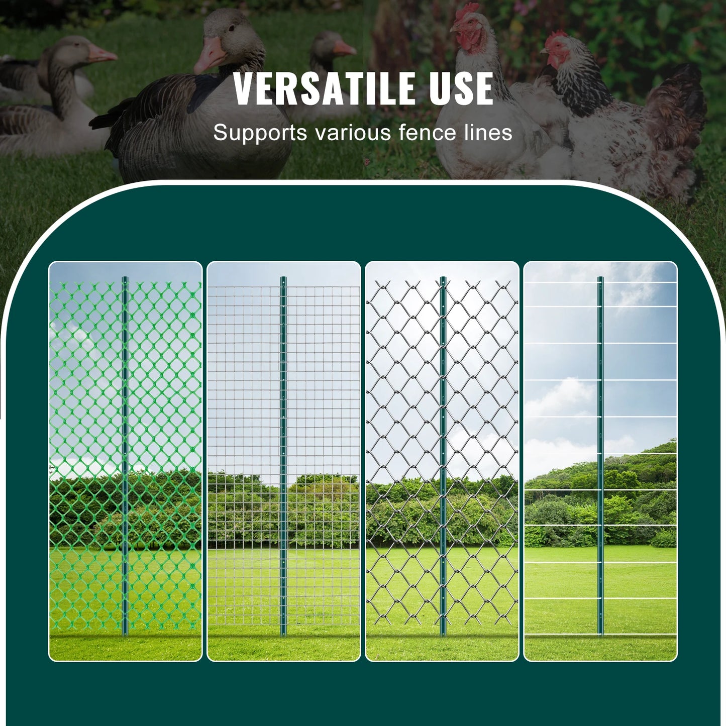 SucceBuy Heavy Duty T Post Fence Stakes Steel Garden Fence