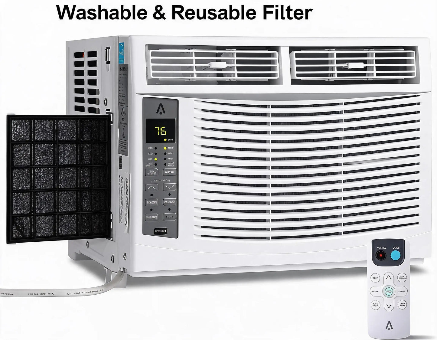 12000 BTU Smart Window Air Conditioner With WiFi Fast Cooling Cools Up To 550 Sq Ft Window AC Unit Includes Remote Control And Window Kit For Home Bedroom Office