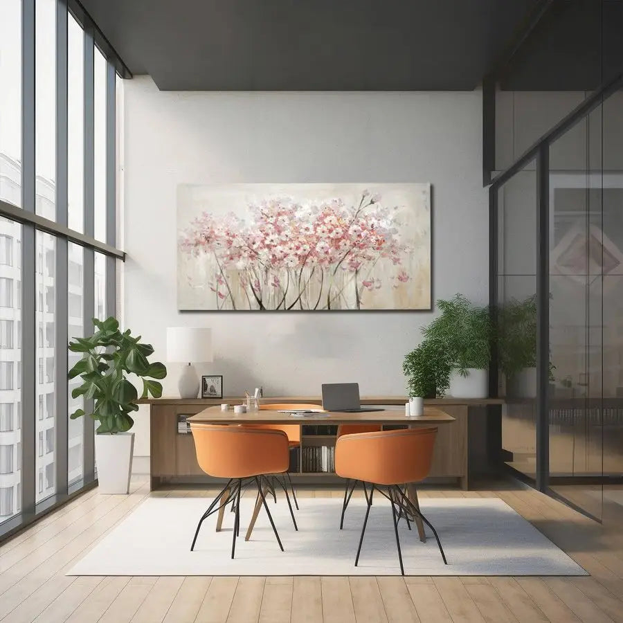 Floral Oil Painting Canvas Wall Art Modern Botanical Decor