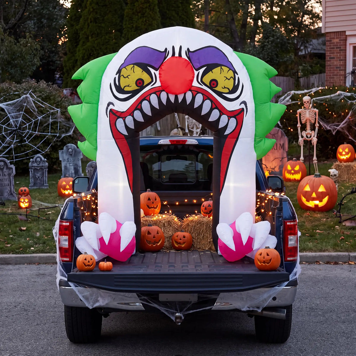 HiMISS Halloween Inflatable Clown Arch With LED Lights for Parties