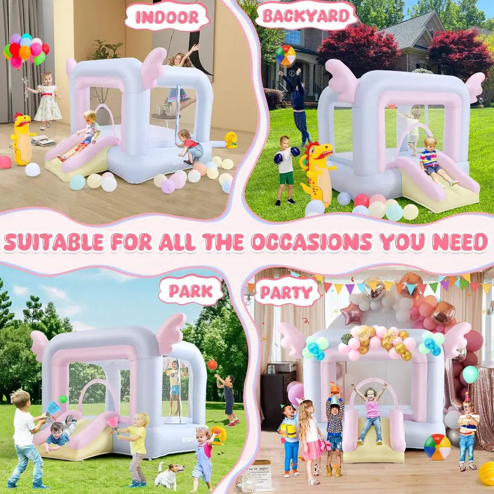 YTYIN AllinOne Bounce House With Macaron Balloons And Ball Set