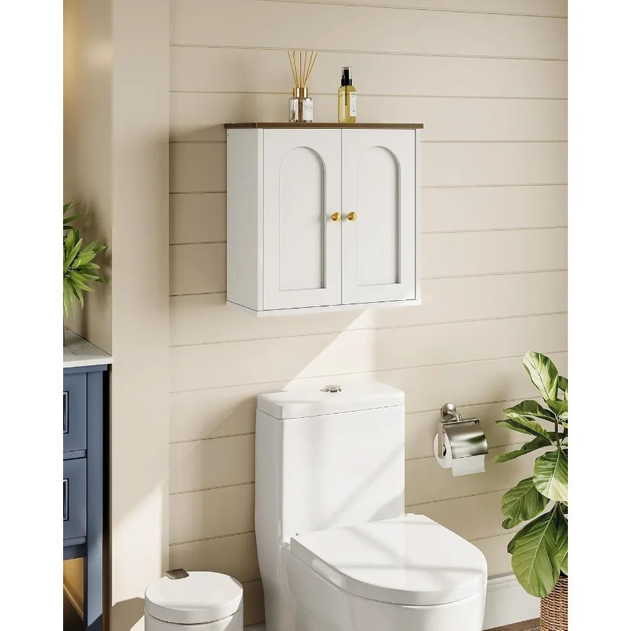 XIUWO Bathroom Wall Cabinet With Adjustable Shelf And Two Doors