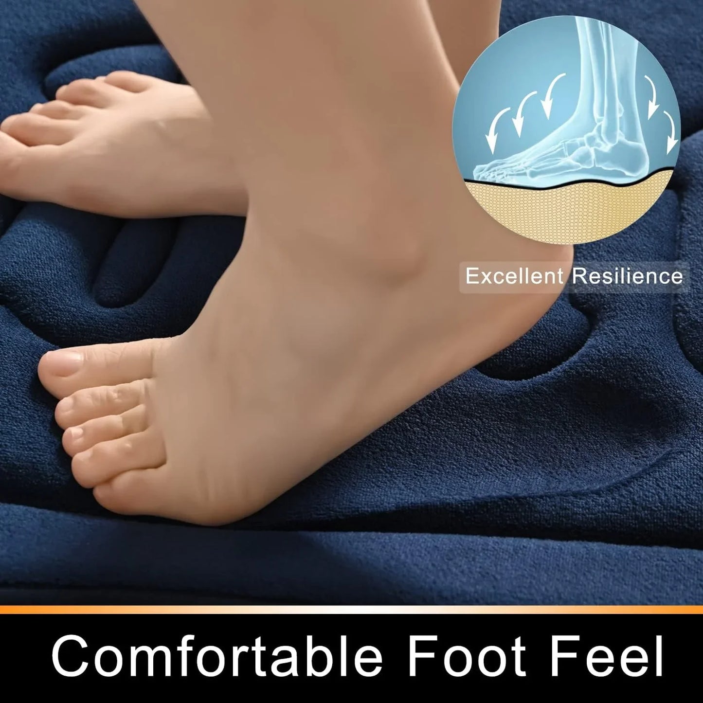 Non Slip Bathroom Floor Mat Water Absorbent Flannel Bath Rug