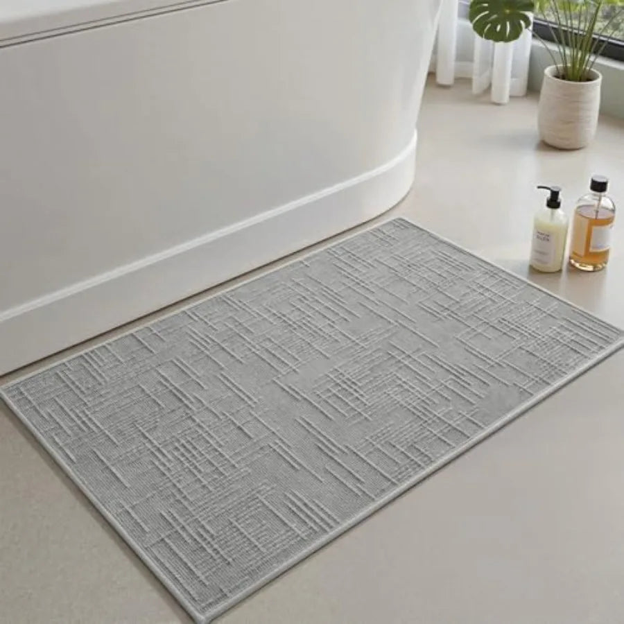 Non Slip Quick Dry Absorbent Bath Mat With Rubber Backing Washable Rug