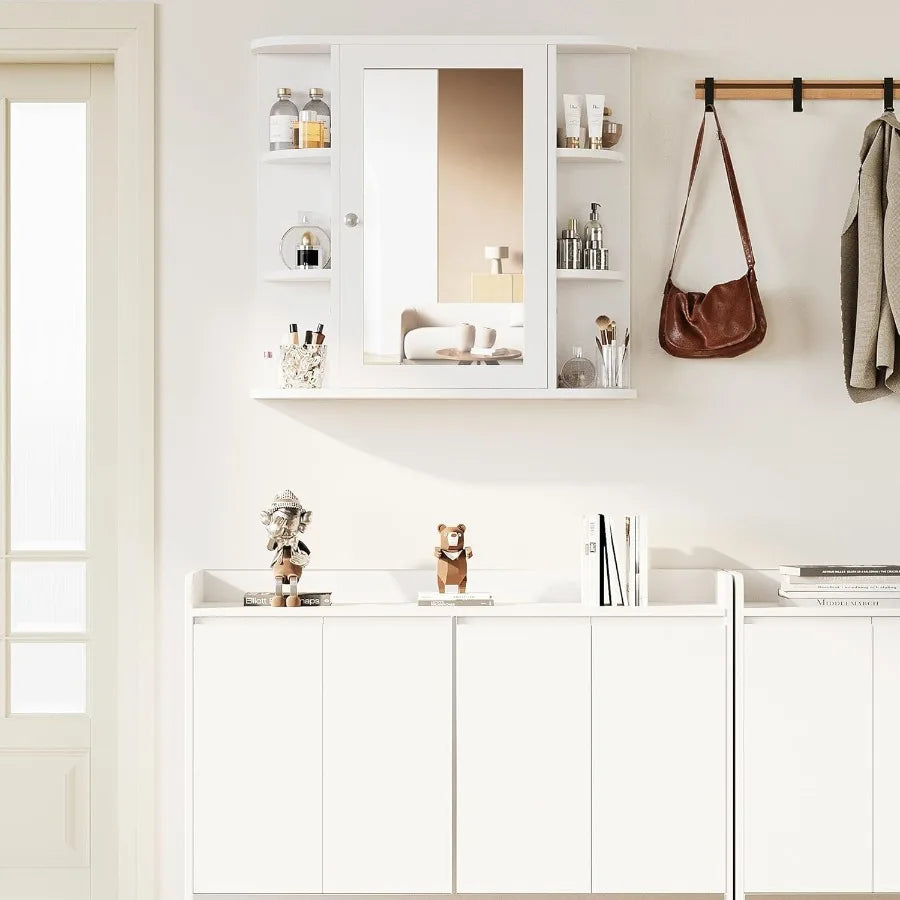 XIUWO Wall Cabinet With Mirror And Medicine Cabinet