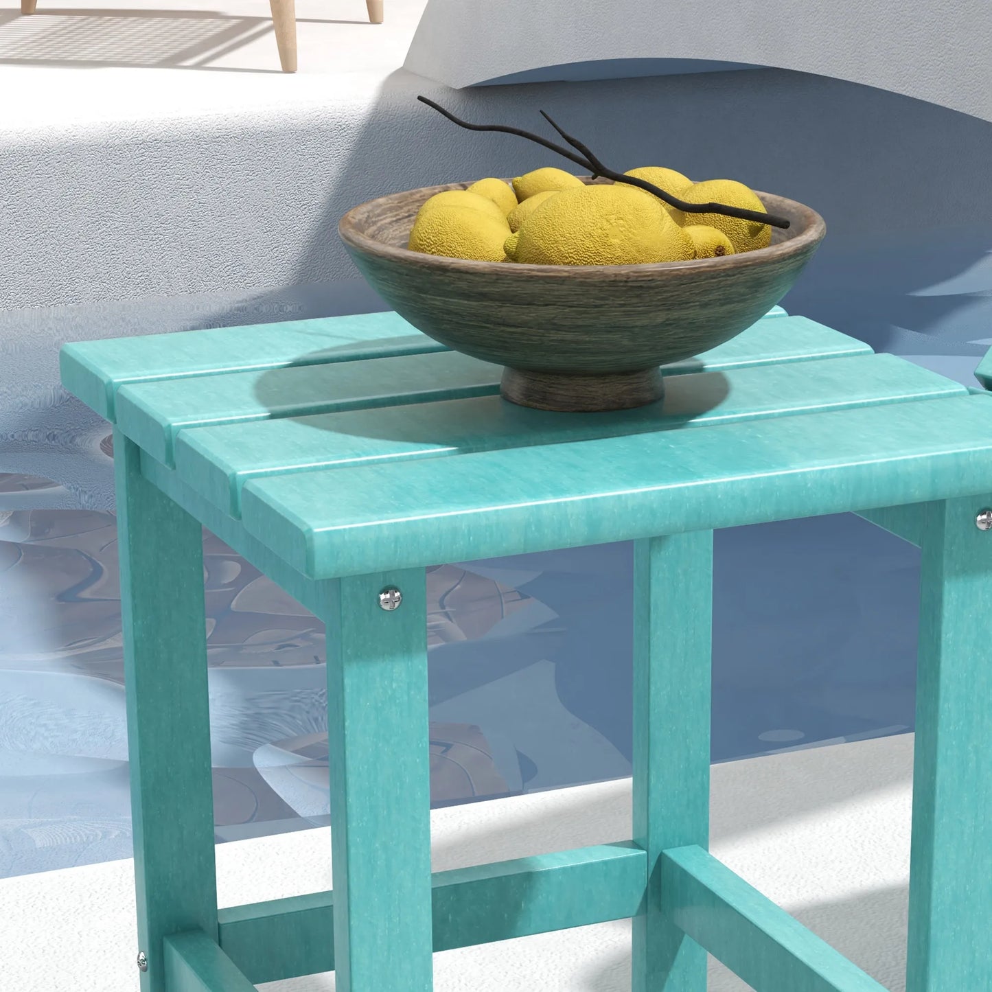 Outdoor Plastic Side Table For Patio And Garden Weather Resistant
