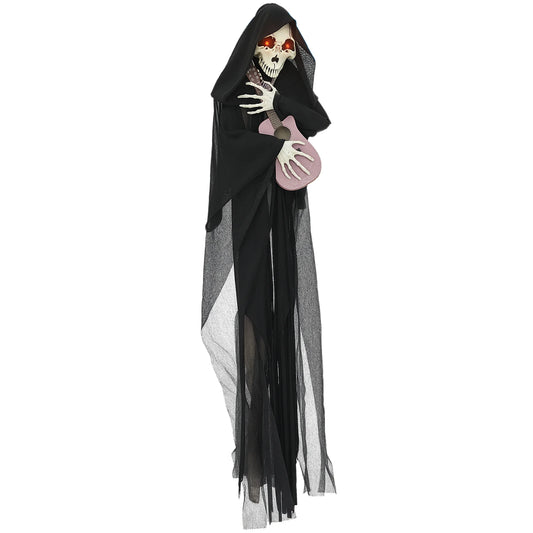 Animated Guitar Playing Grim Reaper Halloween Outdoor Decoration