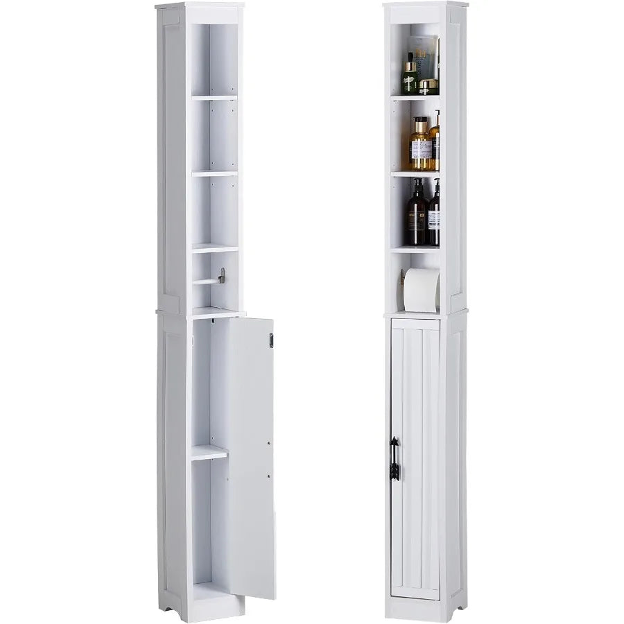 XIUWO Narrow Bathroom Cabinet With Adjustable Shelves