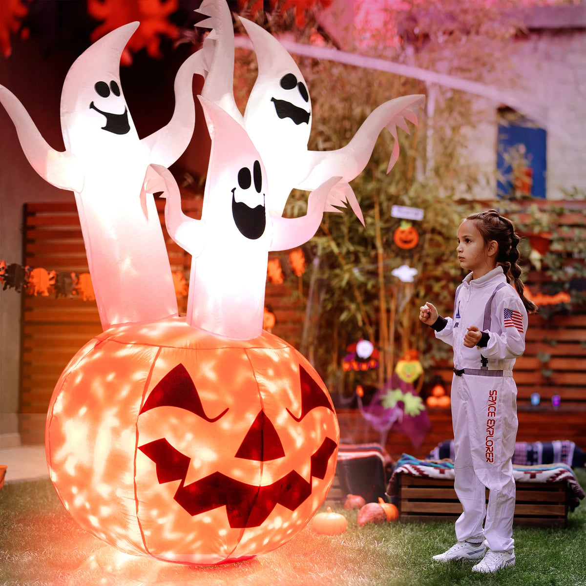 Lifezeal Halloween Outdoor Inflatable Yard Decoration With Led