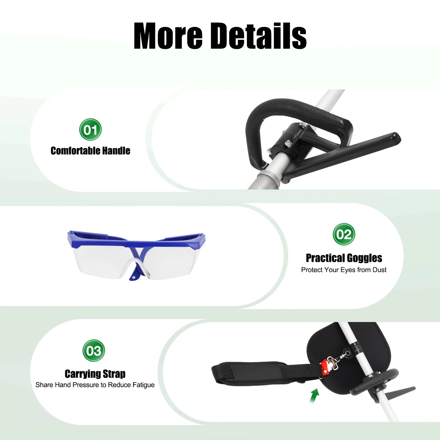 Adjustable Long Branch Saw 12inch 43CC Two-stroke Gas Hedge Trimmer Gas Powered Pole Hedge Trimmer Suitable for Branch Trimming