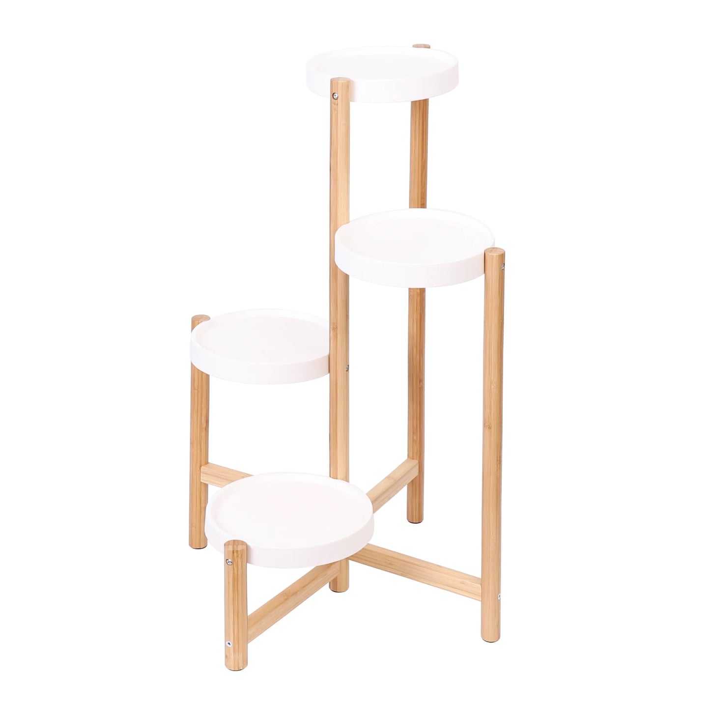 Wisfor 4 Tier Bamboo Plant Display Stand Tall Flower Rack